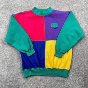 Vintage American Sportif Patch Pullover Up Sweatshirt Women's Size S Multicolor
